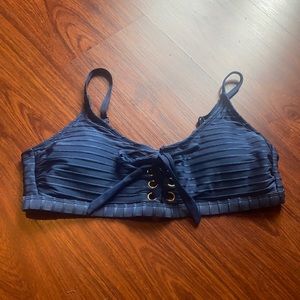NWOT Time & Tru Blue Bikini Top Size M